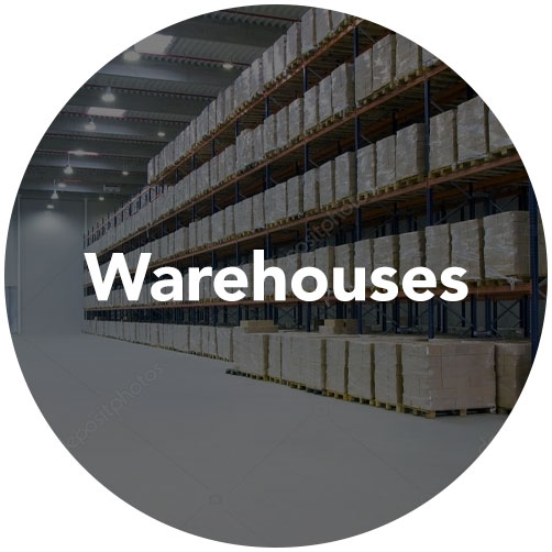 Warehouses - boxes on shelves